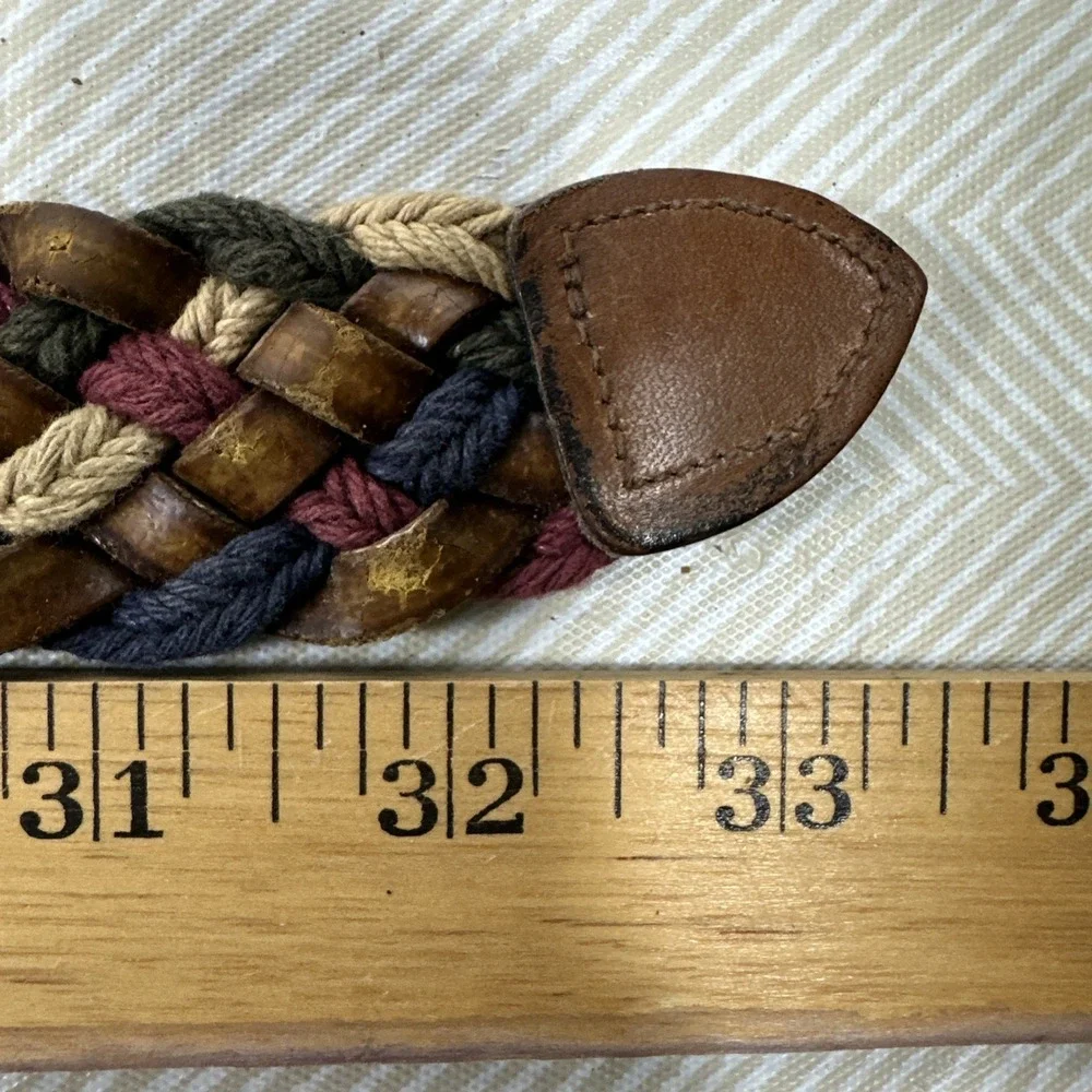 Vintage Brown Leather Belt Length Size Small‎ Made in USA 33